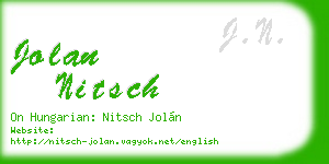 jolan nitsch business card